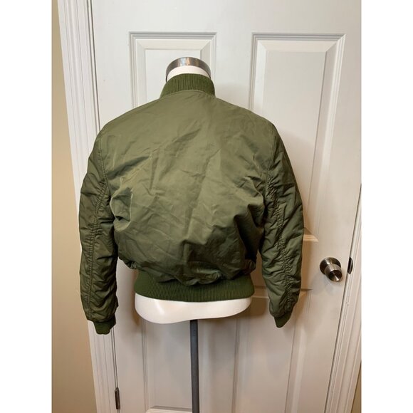 Madewell Army Green Bomber Zip-Up Jacket, Size Small, NWT! - Picture 4 of 5